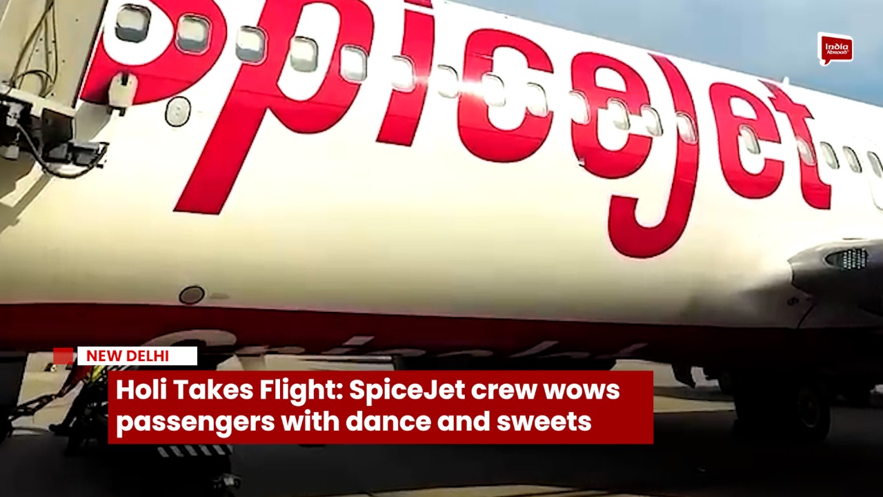 Holi Takes Flight: SpiceJet crew wows passengers with dance and sweets